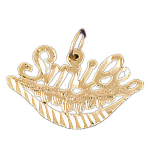 14K GOLD SAYING CHARM - SMILE #10512