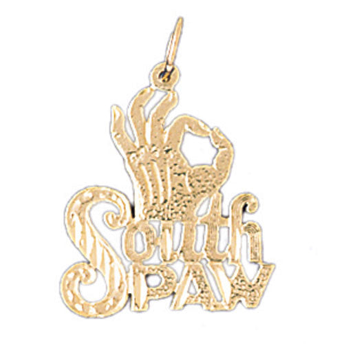 14K GOLD SAYING CHARM - SOUTH PAW #10516