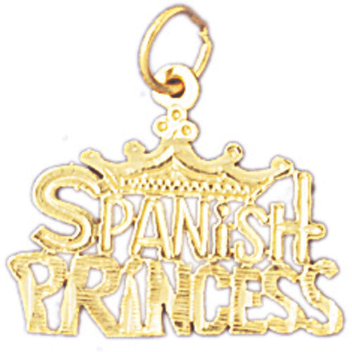 14K GOLD SAYING CHARM - SPANISH PRINCESS #10415
