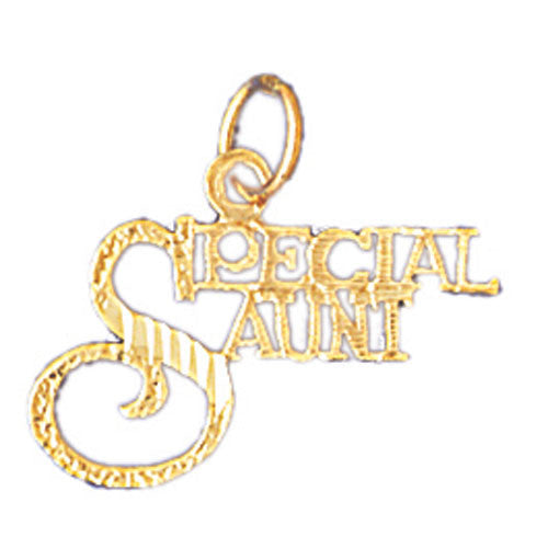 14K GOLD SAYING CHARM - SPECIAL AUNT #9971