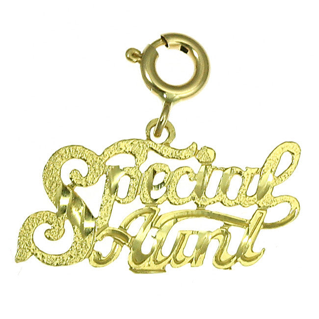 14K GOLD SAYING CHARM - SPECIAL AUNT #9985