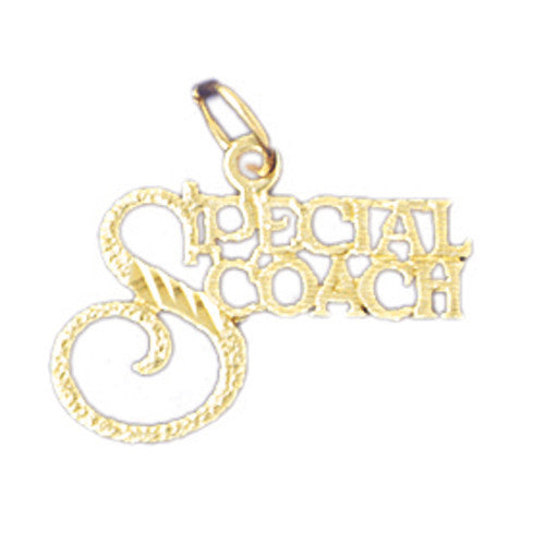 14K GOLD SAYING CHARM - SPECIAL COACH #10757