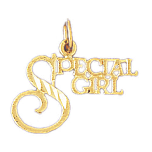 14K GOLD SAYING CHARM - SPECIAL GIRL #10127