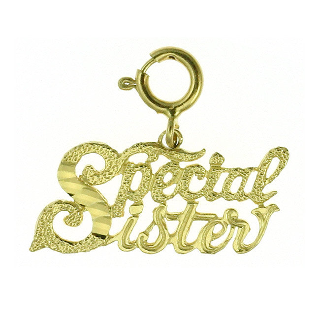 14K GOLD SAYING CHARM - SPECIAL SISTER #9957