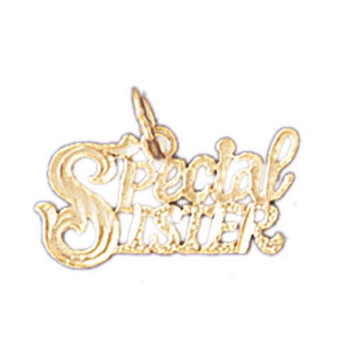 14K GOLD SAYING CHARM - SPECIAL SISTER #9958