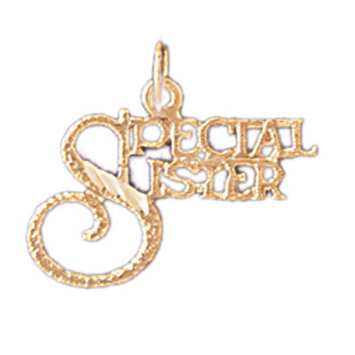 14K GOLD SAYING CHARM - SPECIAL SISTER #9959