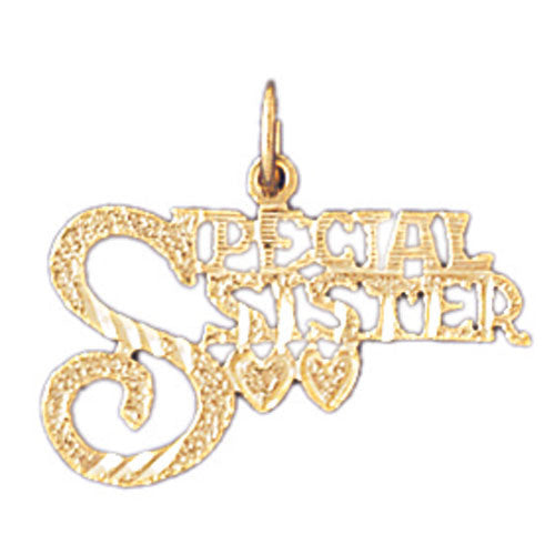 14K GOLD SAYING CHARM - SPECIAL SISTER #9960