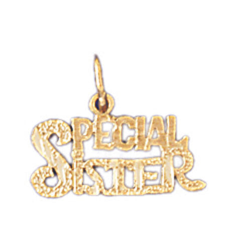 14K GOLD SAYING CHARM - SPECIAL SISTER #9961