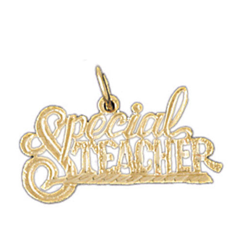 14K GOLD SAYING CHARM - SPECIAL TEACHER #10709