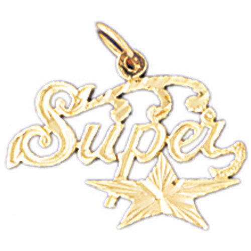 14K GOLD SAYING CHARM - SUPERSTAR #10245