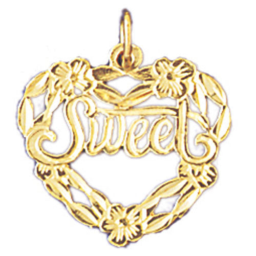 14K GOLD SAYING CHARM - SWEET #10289