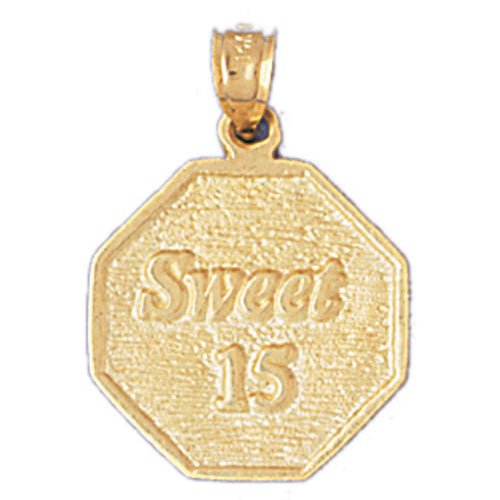 14K GOLD SAYING CHARM - SWEET 15 #10315