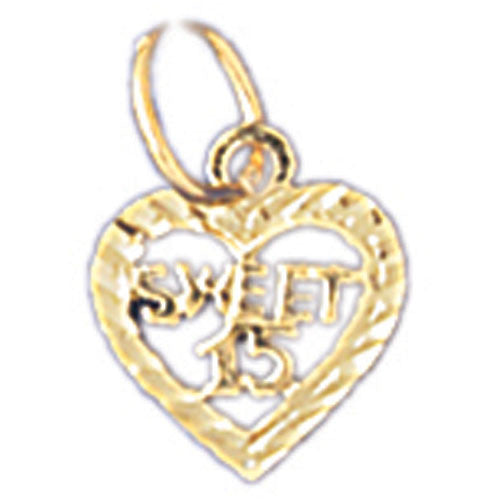 14K GOLD SAYING CHARM - SWEET 15 #10333