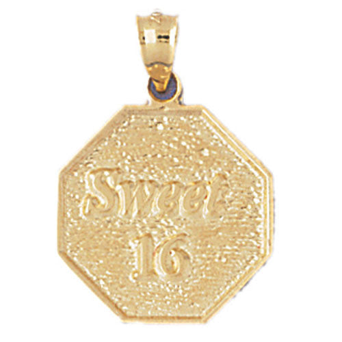 14K GOLD SAYING CHARM - SWEET 16 #10316