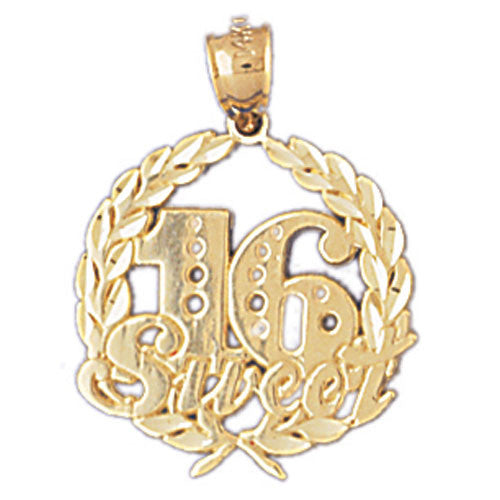 14K GOLD SAYING CHARM - SWEET 16 #10322