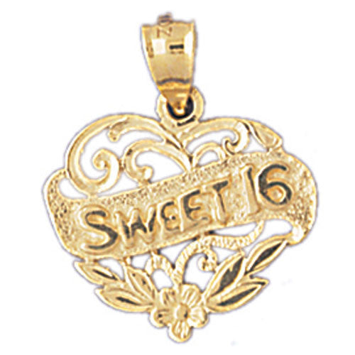 14K GOLD SAYING CHARM - SWEET 16 #10323