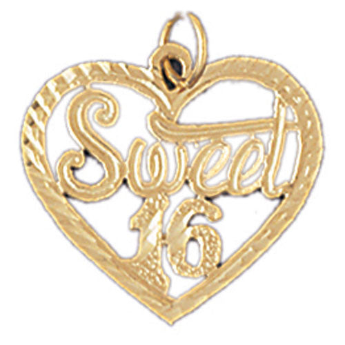 14K GOLD SAYING CHARM - SWEET 16 #10328