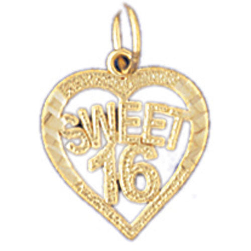 14K GOLD SAYING CHARM - SWEET 16 #10332