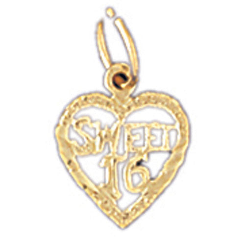 14K GOLD SAYING CHARM - SWEET 16 #10334