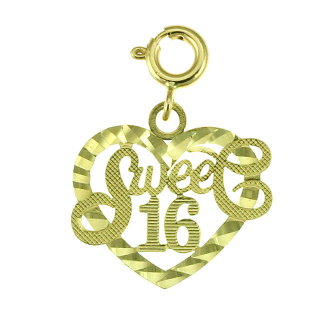 14K GOLD SAYING CHARM - SWEET 16 #10337