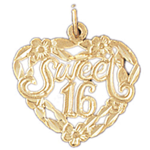 14K GOLD SAYING CHARM - SWEET 16 #10338