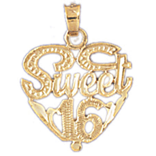 14K GOLD SAYING CHARM - SWEET 16 #10339