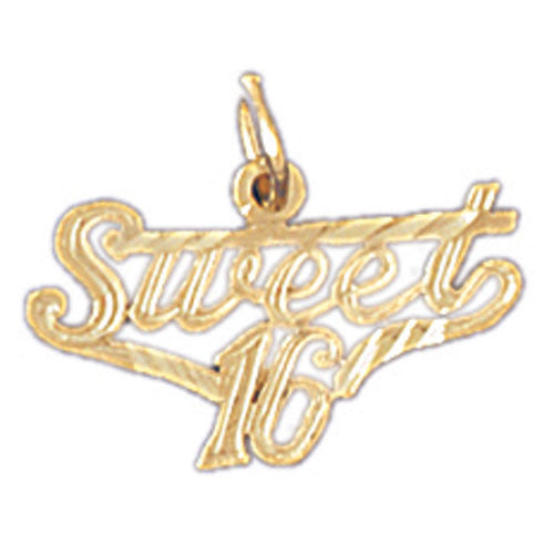 14K GOLD SAYING CHARM - SWEET 16 #10341