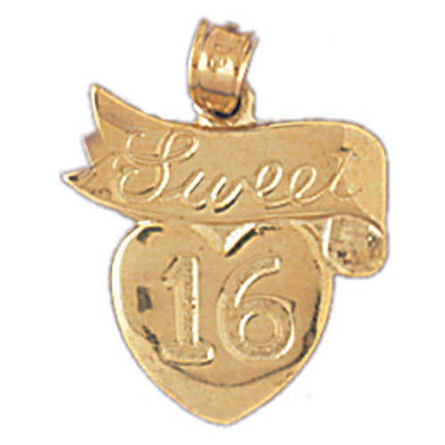 14K GOLD SAYING CHARM - SWEET 16 #10344