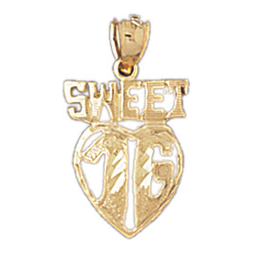 14K GOLD SAYING CHARM - SWEET 16 #10345