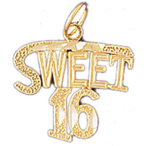 14K GOLD SAYING CHARM - SWEET 16 #9685