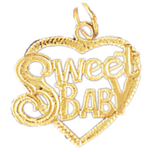 14K GOLD SAYING CHARM - SWEET BABY #10292