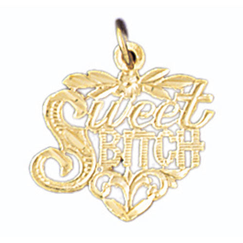 14K GOLD SAYING CHARM - SWEET BITCH #10656