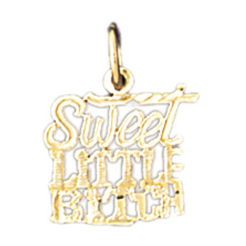 14K GOLD SAYING CHARM - SWEET LITTLE BITCH #10647