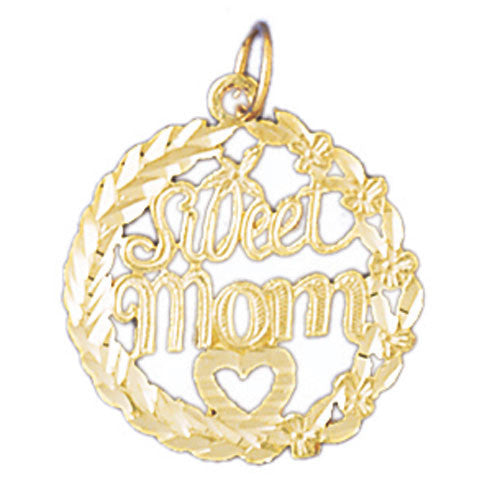 14K GOLD SAYING CHARM - SWEET MOM #9859