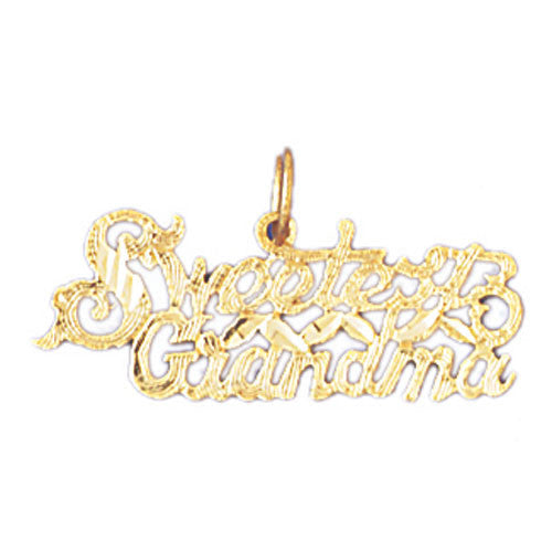 14K GOLD SAYING CHARM - SWEETEST GRANDMA #10006