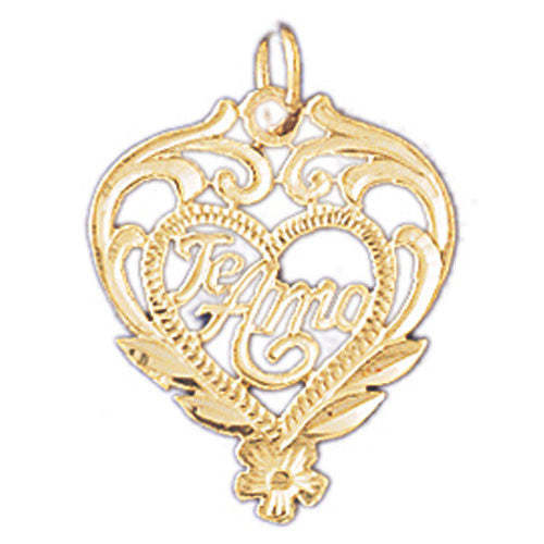 14K GOLD SAYING CHARM - TE AMO #10234