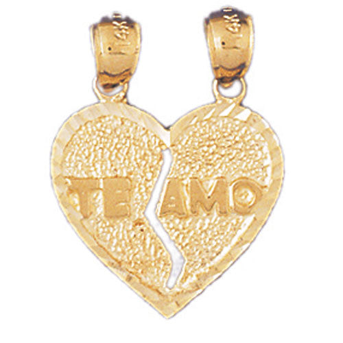 14K GOLD SAYING CHARM - TE AMO #10243