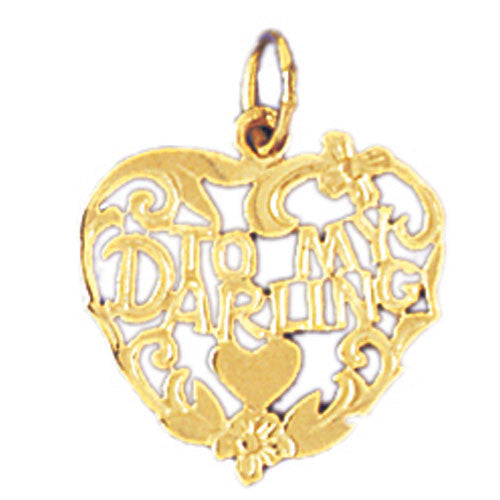 14K GOLD SAYING CHARM - TO MY DARLING #10291