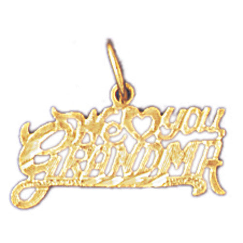 14K GOLD SAYING CHARM - WE LOVE YOU GRANDMA #10056