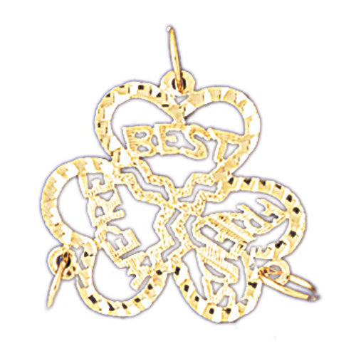 14K GOLD SAYING CHARM - WE'RE BEST FRIENDS #10366