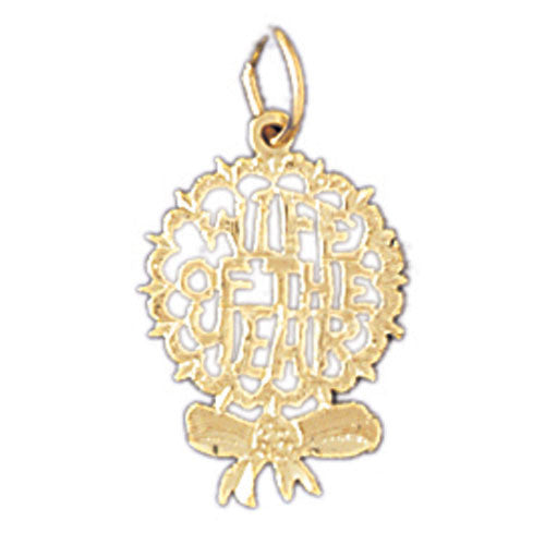 14K GOLD SAYING CHARM - WIFE OF THE YEAR #10096