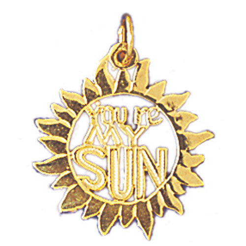 14K GOLD SAYING CHARM - YOU'RE MY SUN #10290