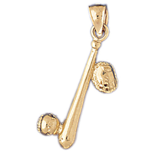 14K GOLD SPORT CHARM - BASEBALL # 3353