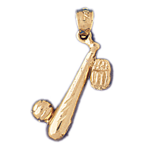 14K GOLD SPORT CHARM - BASEBALL # 3354