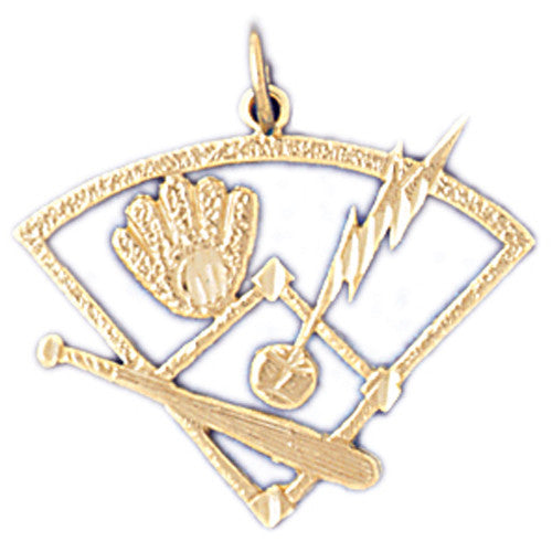 14K GOLD SPORT CHARM - BASEBALL # 3364