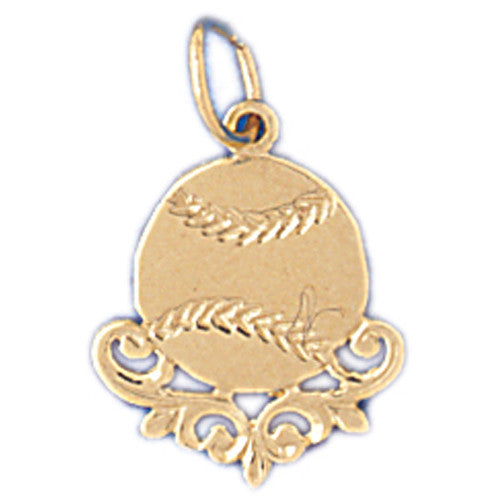 14K GOLD SPORT CHARM - BASEBALL # 3365