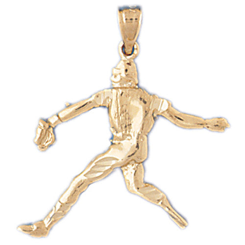 14K GOLD SPORT CHARM - BASEBALL # 3370