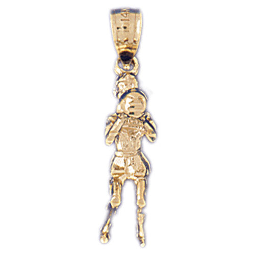 14K GOLD SPORT CHARM - BASKETBALL  3-D # 3225