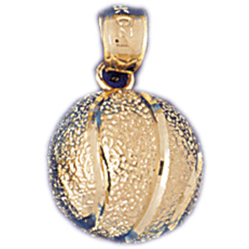 14K GOLD SPORT CHARM - BASKETBALL 3-D # 3249