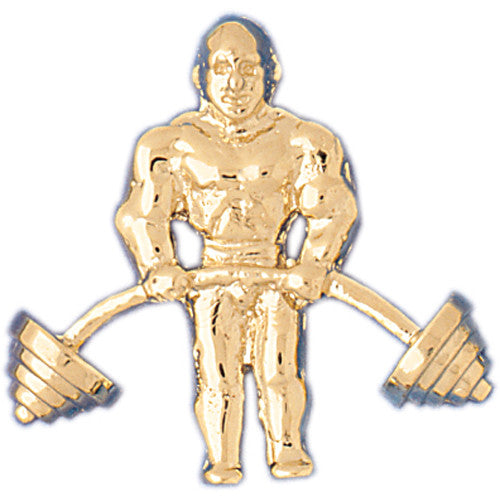14K GOLD SPORT CHARM - BODYBUILDING #3458
